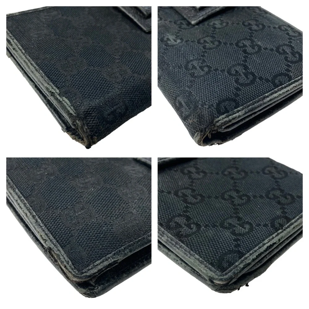 Authentic GUCCI Black Canvas & Leather Guccisima Monogram Long Carryall Wallet_13